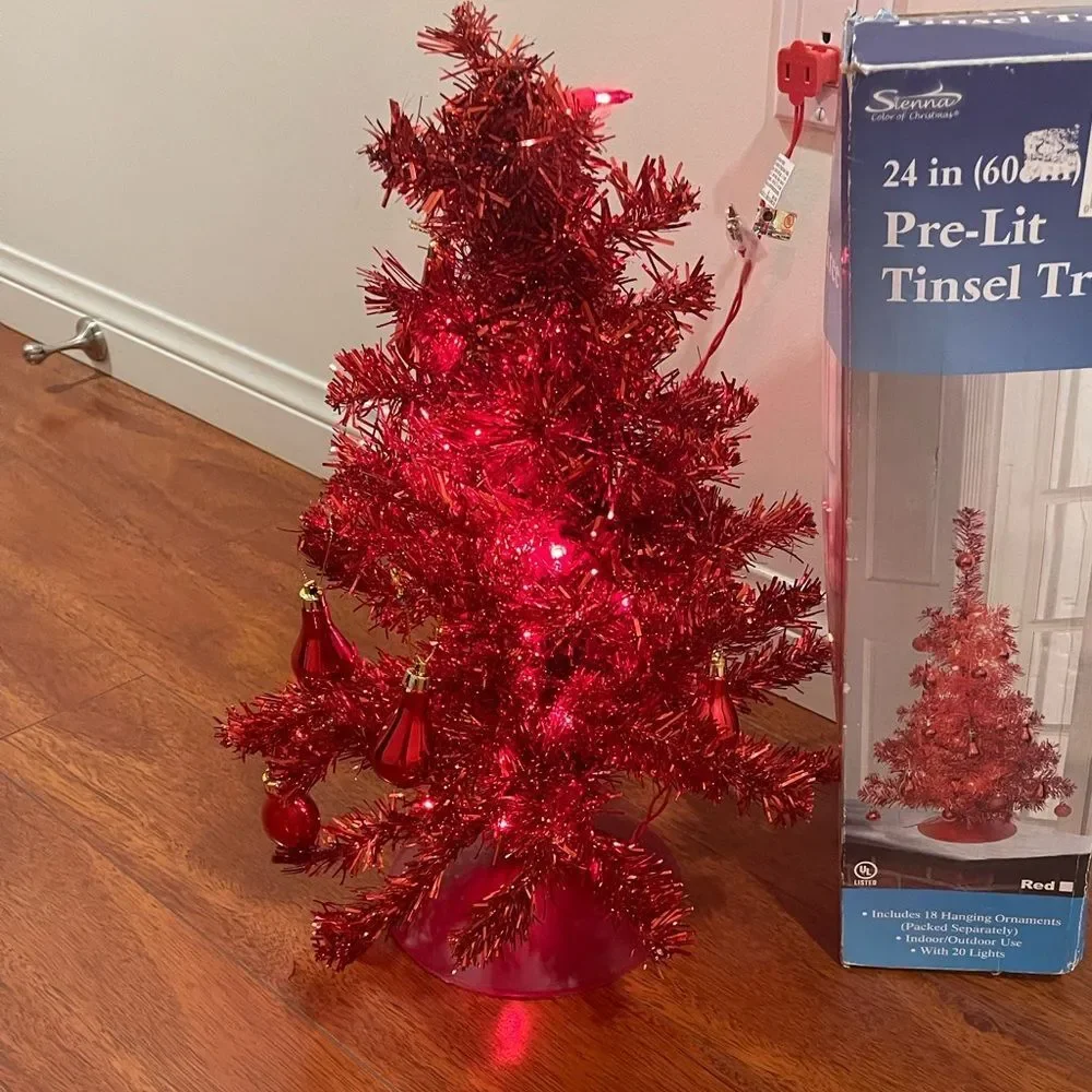 Pre-Lit Tinsel Tree